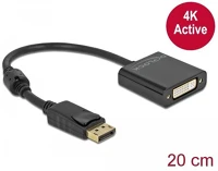 Delock 63482 Displayport 1.2 -> dvi-i m/f adapter 0.2m fekete kép