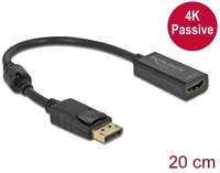 Delock HDMI-CSATLAKOZÓHÜVELY 4K Displayport 1.2 -> hdmi 1.4 m/f adapter 0.2m fekete kép