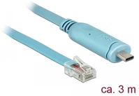 Delock APA 3,0 Adapter usb 2.0 c-típusú apa > 1 x soros rs-232 rj45 apa 3,0 m kék kép