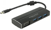Delock TO 3X USB 3.0 TYPE-A HUB + 1 x vga (dp alt mode) kép
