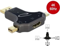 Delock 64060 Usb-c displayport displayport mini -> hdmi 2.0 m/f adapter fekete kép