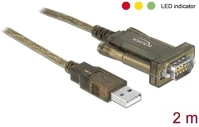 Delock 64073 Usb-a 2.0 -> serial rs-232 db9 m/m adatkábel 2m barna kép