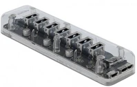 Delock USB 3.0 HUB 7 Usb 3.0 hub 7 portos, átlátszó kép