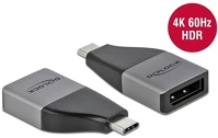 Delock 64120 Usb-c / thunderbolt -> displayport 1.2 m/f adapter fekete-ezüst dp alt mode