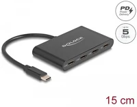 Delock USB 3.2 GEN 1 USB Usb 3.2 gen 1 usb type-c hub 3 db usb type-c anya + 1 x usb type-c pd 100 watt kép
