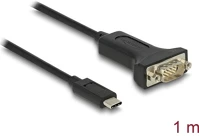 Delock 64195 Usb-c -> serial rs-232 db9 m/m adatkábel 1m fekete kép