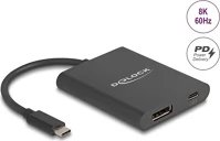 Delock 64202 Usb-c / thunderbolt -> displayport 1.4 usb-c pd m/f adapter 0.13m fekete dp alt mode, 60w