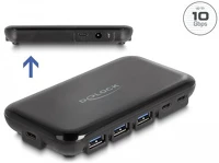 Delock USB 3.2 GEN 2 HUB 4 USB TYPE-A ÉS 3 USB 7 portos usb 3.2 gen 2 hub 4 usb type-a és 3 usb type-c porttal kép