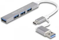 Delock 64214 hálózati csatlakozó usb 3.2 gen 1 (3.1 gen 1) type-a + type-c 5000 mbit/s kép