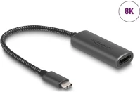 Delock 64229 Usb-c / thunderbolt -> displayport 1.4 m/f adapter 0.2m fekete dp alt mode, hdr