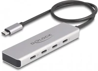 Delock 64231 USB 10 Gbps USB Type-C hub 4 x USB Type-C anya csatlakozóval és 35 cm kép