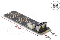 Delock 64290 adapter m.2 b kulcsos csatlakozó dugós 7 tűs, függőleges sata kép