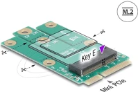 Delock 64338 Mini pcie apa - m.2 kulcs e csatlakoztató adapter kép