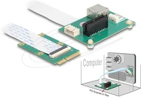 Delock 64345 mini pcie apa - pci express x1 csatlakoztató hajlékony kábellel és usb kép