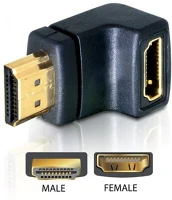 Delock GT; Hdmi m/f adapter fekete 90° le kép