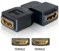 Delock 65078 Hdmi f/f adapter 90°-os bal fekete kép