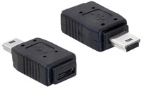 Delock 65155 Adapter usb mini male > usb micro-a+b female kép