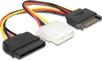 Delock 65235 15 tűs sata (apa) – 4 tűs molex (anya) + 15 tűs sata (anya) hálózati kábel kép