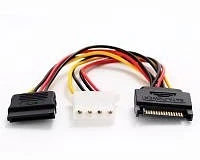 Delock 65235 Sata power 15pin -> sata power 15pin molex power 4pin tápkábel 0.16m kép