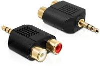 Delock 65365 Jack stereo 3,5mm -> 2db rca m/f adapter fekete kép