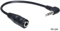 Delock 65397 Jack stereo 2,5mm -> jack stereo 3,5mm m/f audio kábel 0.14m fekete kép
