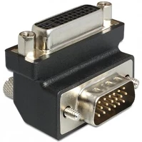 Delock 65425 Vga -> dvi-i m/f adapter fekete 90° kép
