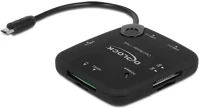 Delock 65529 Micro usb otg card reader + 3 port usb hub kép