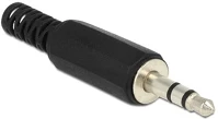 Delock 65534 Jack stereo 3,5mm csatlakozó dugó törésgátlóval fekete kép