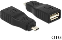 Delock 65549 Usb-b 2.0 micro -> usb-a 2.0 m/f adapter fekete otg kép