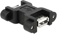 Delock 65559 Usb-a 2.0 - usb-a 2.0 f/f adapter fekete screw nuts kép