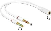 Delock 65585 Audio kábel 0,2 m 2 x 3.5mm 3.5mm fehér kép