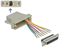 Delock 65600 D-sub 25pin -> rj45 f/f adapter szürke kép