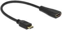 Delock 65650 Hdmi mini c ethernet -> hdmi m/f adapter 0.23m fekete kép