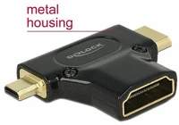 Delock 65666 Hdmi micro d hdmi mini c -> hdmi m/f adapter fekete kép