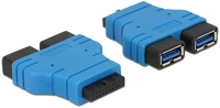 Delock 65670 Usb 3.0 tűfejes anya - 2 x usb 3.0 a anya adapter - kék kép