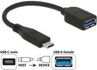 Delock 65684 Usb 3.1 type-c m - usb f adapterkábel 0.1m fekete kép