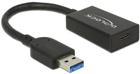 Delock 65698 Usb 3.1 type-a apa - type-c anya kábel 15 cm - fekete kép
