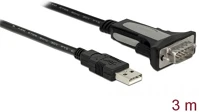 Delock 65962 Usb-a 2.0 -> serial rs-232 db9 m/m adatkábel 3m fekete kép