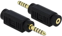 Delock 65996 Jack stereo 4,4mm (5pin) -> jack stereo 2,5mm (4pin) m/f adapter fekete kép