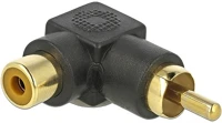 Delock 66168 Rca -> rca m/f adapter fekete 90° kép