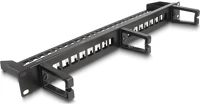 Delock 66237 19  keystone patch panel 16 port 3 kampóval és húzásmentesítő 1u fekete kép