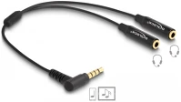 Delock 66242 Audio kábel 0,25 m 3.5mm 2 x 3.5mm fekete kép