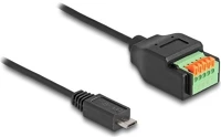 Delock 66251 Usb-b 2.0 micro -> terminal block 5pin m/f adatkábel 0.15m fekete kép