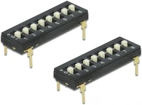 Delock 66306 Dip három állású 8 állomásos csúsztató kapcsoló 2,54 mm távolság tht hosszanti fekete 2 darab kép