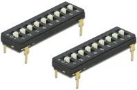 Delock 66309 Dip három állású 9 állomásos csúsztató kapcsoló 2,54 mm távolság tht hosszanti fekete 2 darab kép