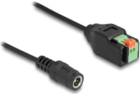 Delock 66326 Dc 5,5x2,1mm -> terminal block 2pin f/f adapter 0.15m fekete kép