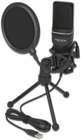 Delock 66331 Condenser microphone set mikrofon fekete kép