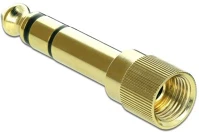 Delock 66390 Adapter 6.35 mm stereo plug to 3.5 mm stereo jack 3 pin metal screwable kép