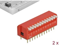 Delock 66408 dip billenő kapcsoló halk 12 állású 2,54 mm távolság tht hosszanti kép
