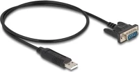 Delock 66461 Usb-a 2.0 -> serial rs-232 db9 m/m adatkábel 0.5m fekete kép